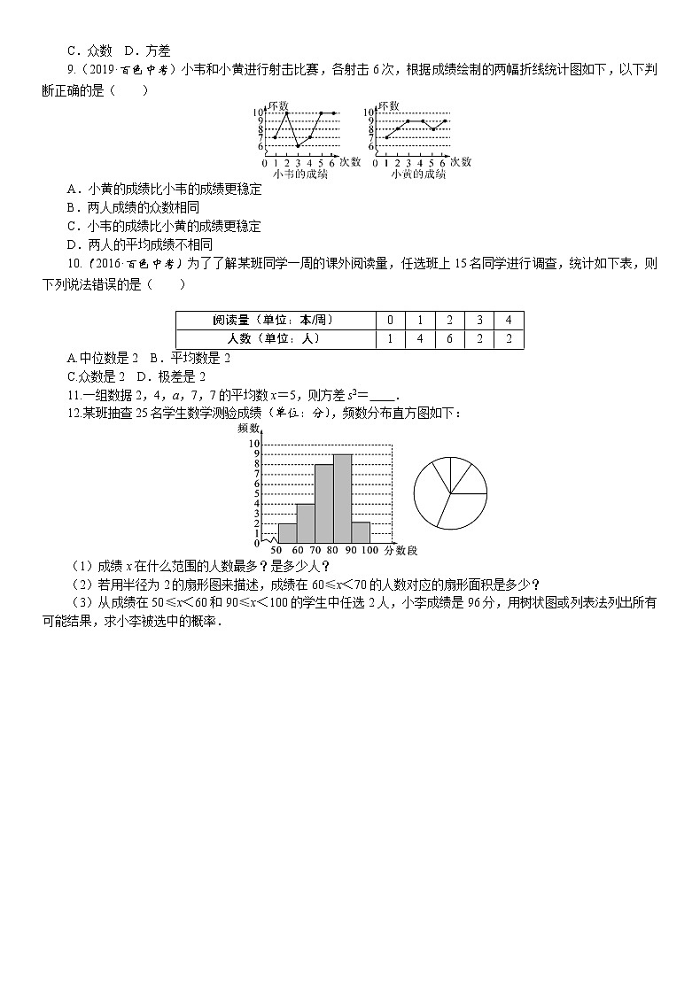 2021年九年级中考数学一轮复习课时训练：第29课时  抽样与数据分析（word版含答案）第2页