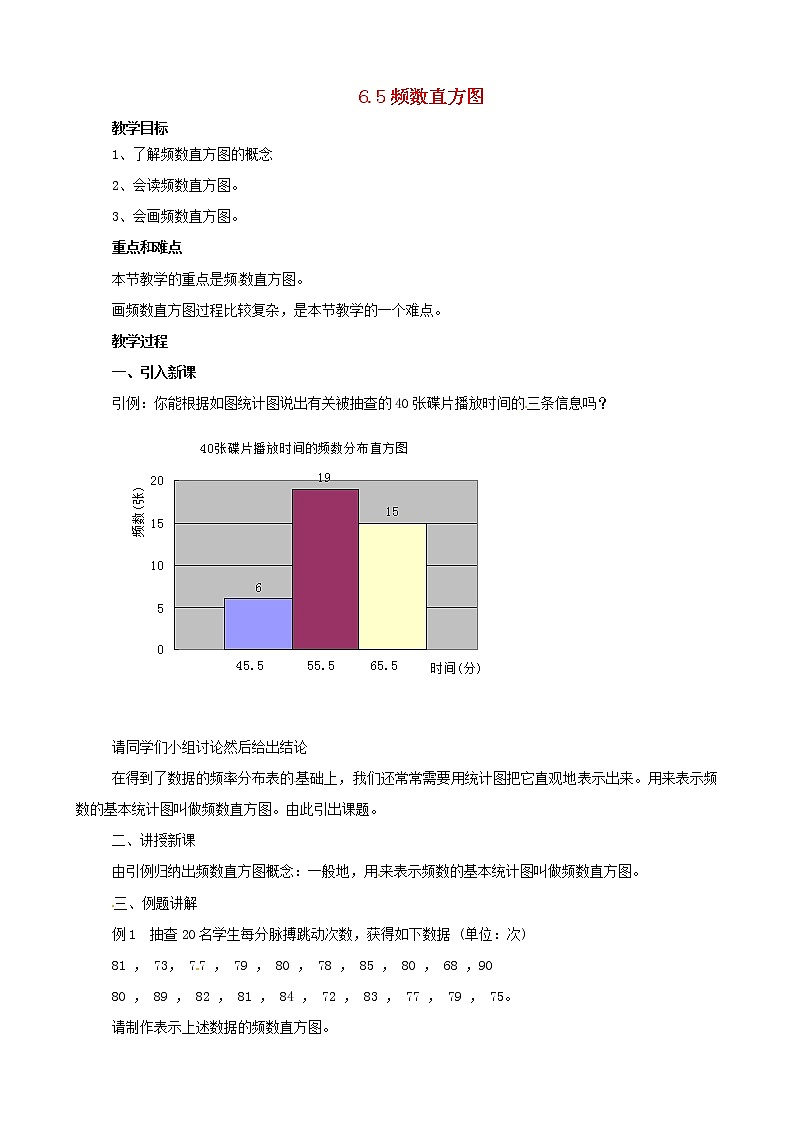 青岛初中数学九下《6.3频数直方图》word教案 (5)第1页
