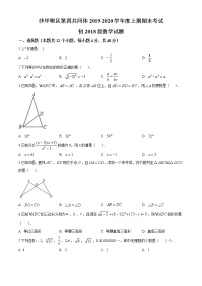 重庆市沙坪坝区第四共同体2019-2020学年九年级上学期期末数学试题  (Word版无答案）