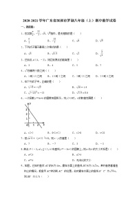 2020-2021学年广东省深圳市罗湖区八年级（上）期中数学试卷(Word版，无答案)