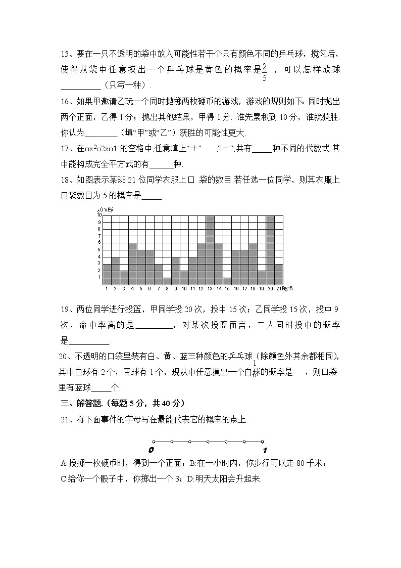 北师大九年级数学第三章《概率的进一步认识》单元测试4第3页