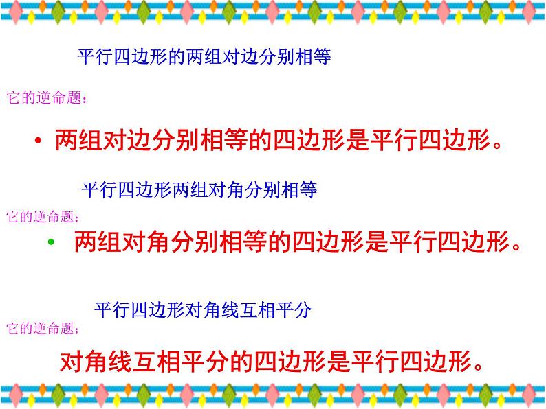 人教版数学八年级下册 19.1.2 平行四边形的判定(2_3)-- 课件第3页