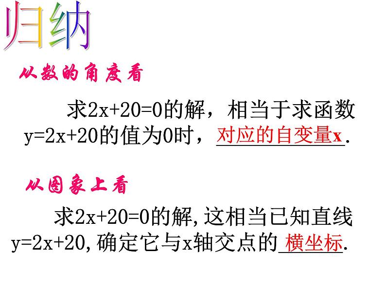 人教版数学八年级下册 19.2 一次函数与一元一次方程  课件第4页