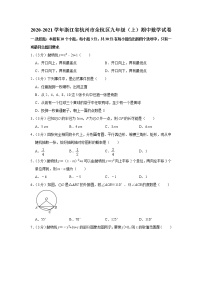 2020-2021学年浙江省杭州市余杭区九年级（上）期中数学试卷