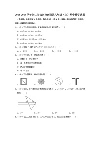 2018-2019学年浙江省杭州市西湖区八年级（上）期中数学试卷