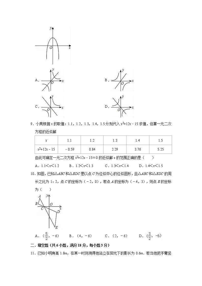 2020-2021学年北师大新版九年级上册数学期末复习试卷2（有答案）第2页