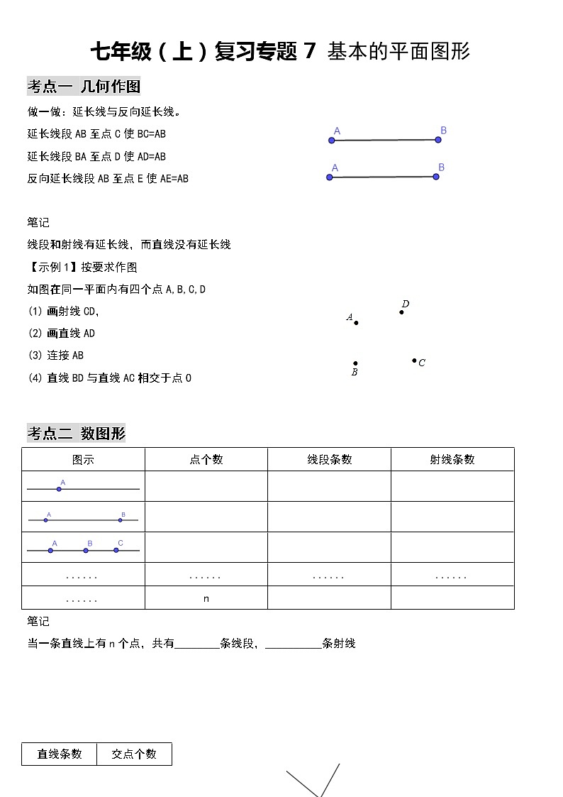 专题7：七年级（上）期末总复习 基本的平面图形第1页