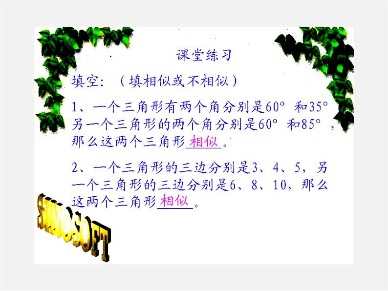 沪科初中数学九上《22.2 相似三角形的判定》PPT课件 (3)第3页