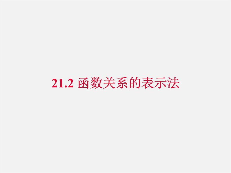 第5套人教初中数学八下  函数关系的表示法课件01