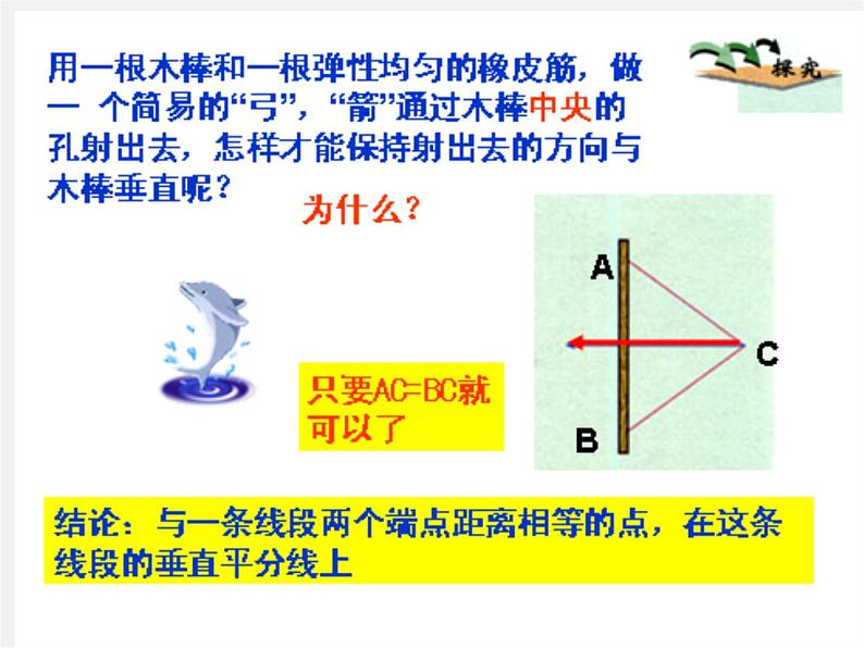 第6套人教初中数学八上  11.1《与三角形有关的线段》线段的垂直平分线判定教学课件04