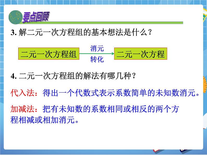 湘教版七下数学第1章二元一次方程组复习课件第3页