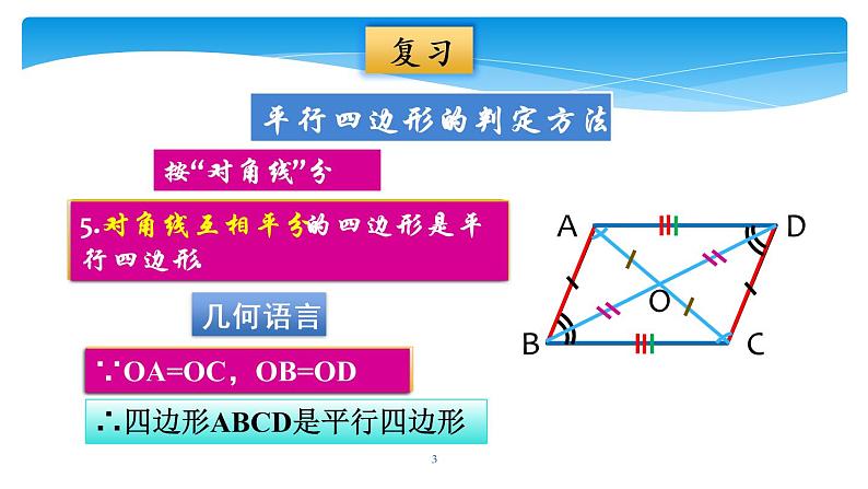 2020-2021学年人教版数学八年级下册18.1.2平行四边形的判定 课件03