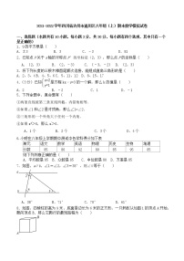 四川省达州市通川区2021-2022学年上学期八年级期末数学模拟试卷（word版 无答案）