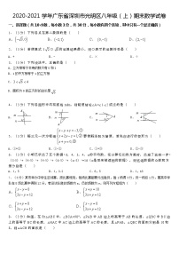 2020-2021学年广东省深圳市光明区八年级（上）期末数学试卷+答案