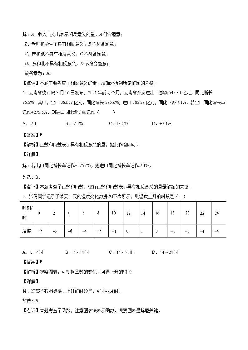 第1章：有理数（选择题专练）（解析版）-期末复习单元冲刺强化练习-2021-2022学年七年级数学人教版第2页