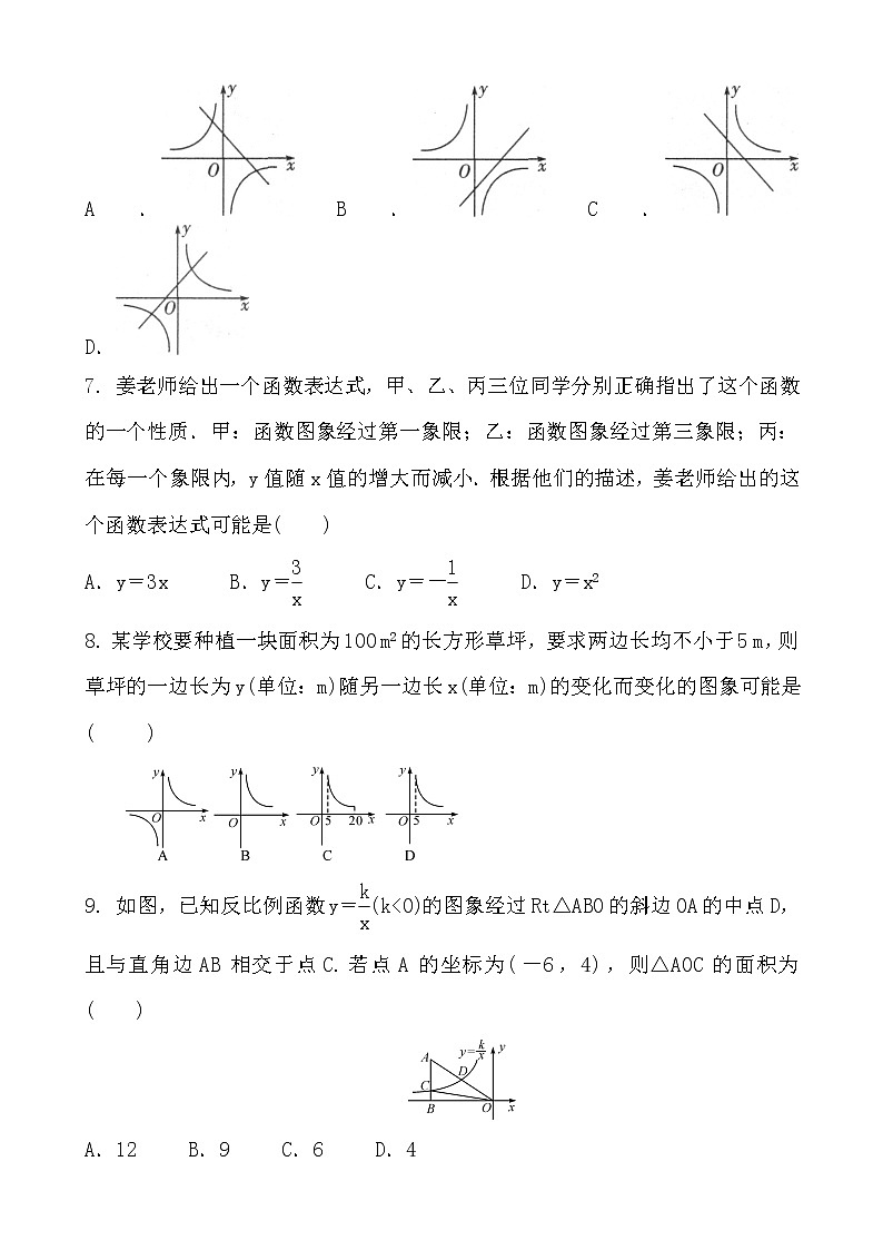反比例函数的图象和性质练习题02