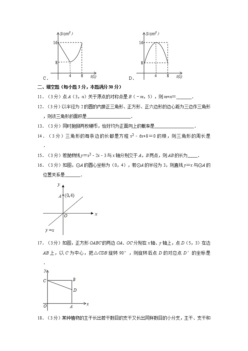 2020-2021学年黑龙江省七台河市勃利县九年级（上）期末数学试卷   解析版第3页