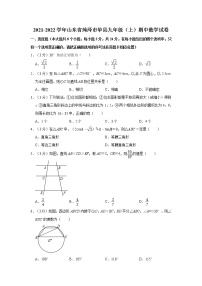 2021-2022学年山东省菏泽市单县九年级（上）期中数学试卷   解析版