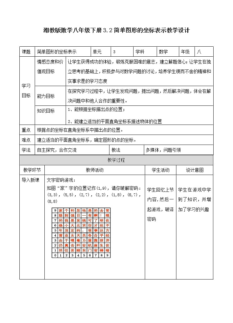 3.2 简单图形坐标表示(课件+教案+练习）01
