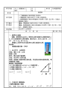 数学九年级下册28.2 解直角三角形及其应用导学案