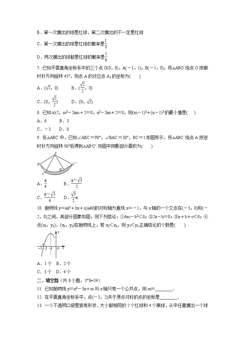 期末复习训练卷  2021-2022学年人教版九年级数学上册  (1)（word版 含答案）02