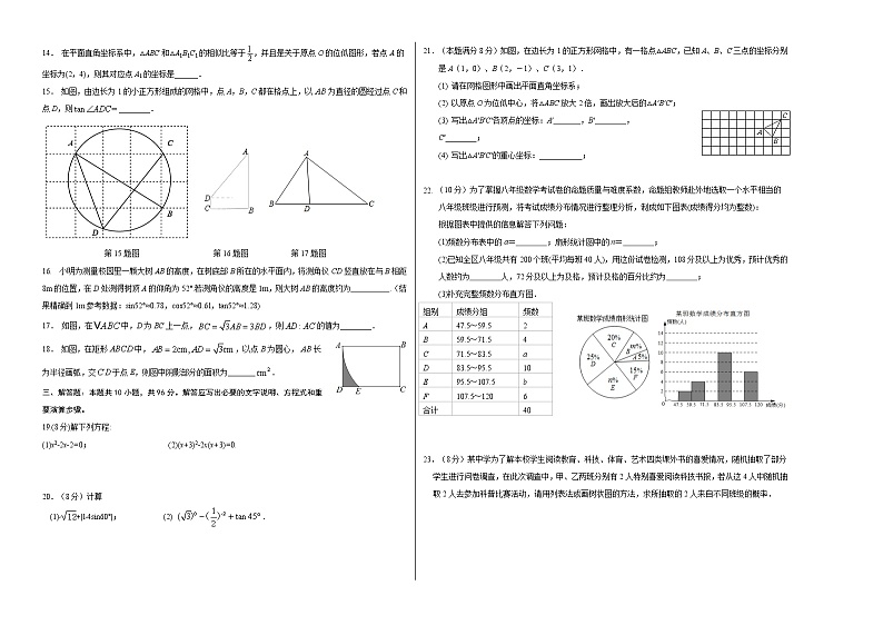 2021-2022学年九年级数学上学期期末测试卷（苏科版）02（试卷）第2页