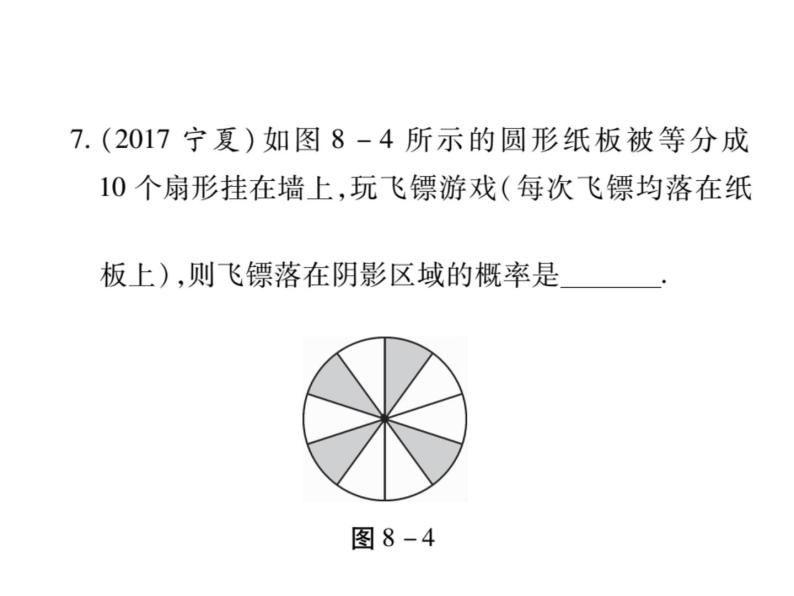 中考数学复习课件：第二部分 重点专题提升 专题八 与代数、几何相关的概率计算(共22张PPT)08