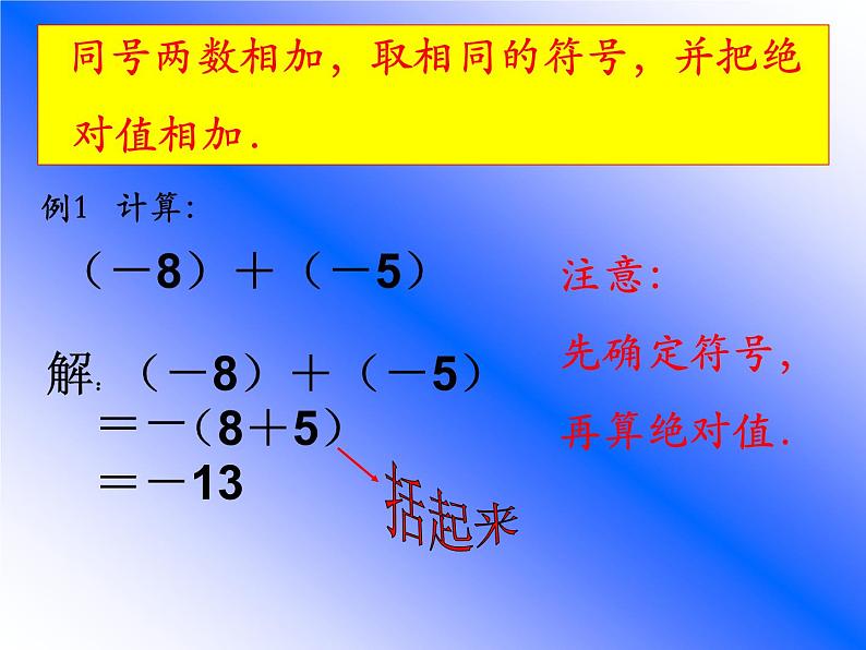 冀教版数学七年级上册 1.5 有理数的加法法则（课件）第6页