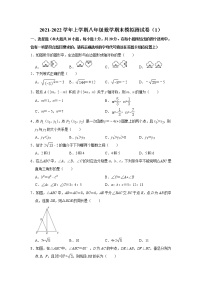 2021-2022学年苏科版八年级上学期数学期末模拟测试卷（1）（word版 含答案）