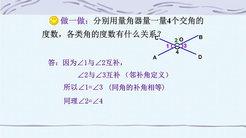 2021-2022学年人教版初中数学七年级下册 5.1.1相交线 课件07