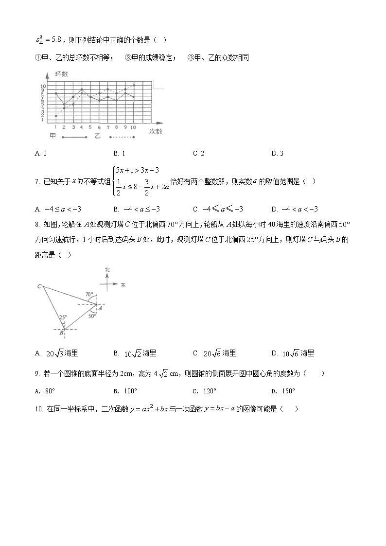 精品解析：2020年山东省新泰市九年级中考一模拟数学试题（原卷版+解析版）02