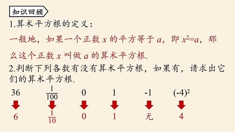 人教版七年级数学下册 6-1平方根课时3 课件第2页