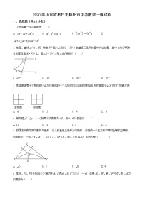 精品解析：2020年山东省枣庄市滕州市中考数学一模试题（解析版+原卷版）