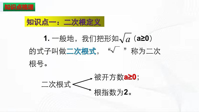 人教版数学八年级下册 第十六章二次根式 章节复习 课件03