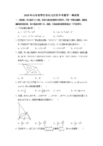 2020年山东省枣庄市台儿庄区中考数学一调试卷解析版