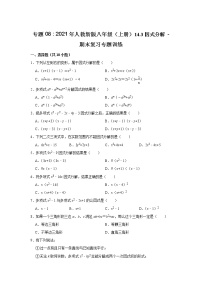 专题08    14.3因式分解 - 期末复习专题训练  2021-2022学年人教版数学八年级上册