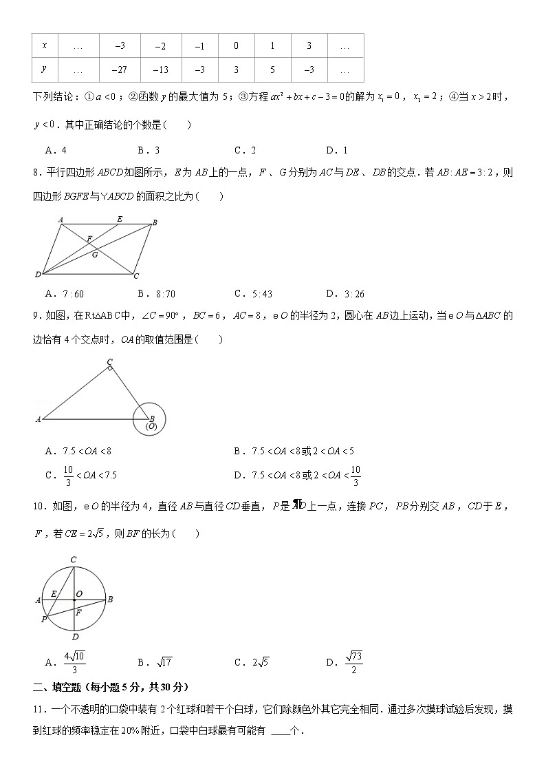 浙江省宁波市江北区2021-2022学年九年级上学期期末数学模拟试卷（word版 含答案）第2页