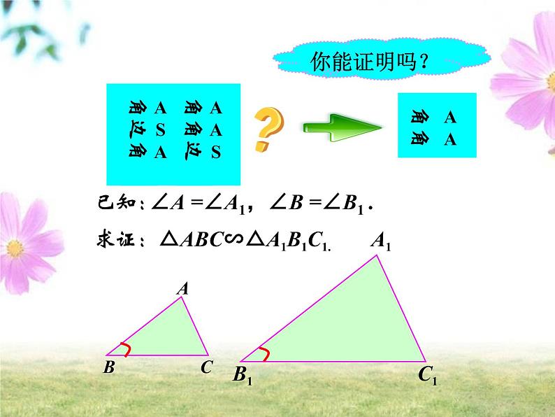 人教版九年级下册 数学 课件 27.2.1相似三角形的判定(共22张PPT)第6页