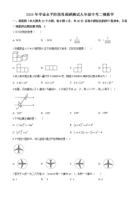 精品解析：2020年山东省济南市槐荫区九年级中考二模数学试题（解析版+原卷版）