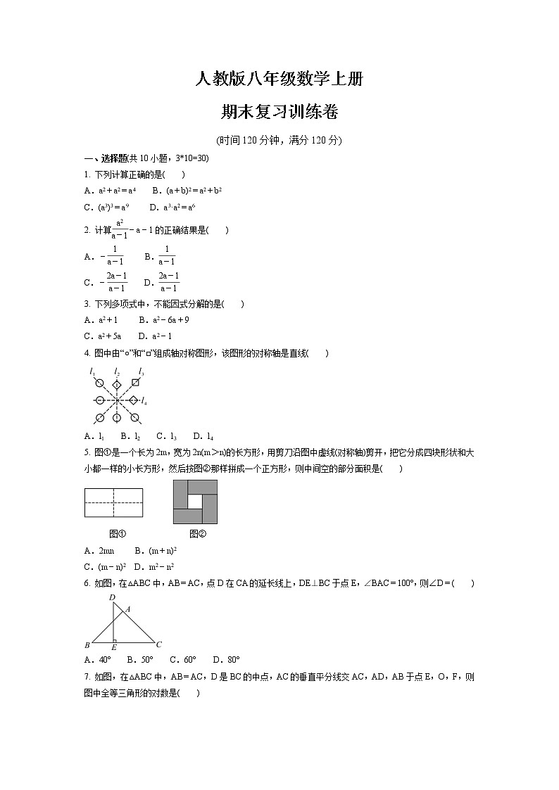 期末复习训练卷 2021-2022学年人教版八年级数学上册第1页