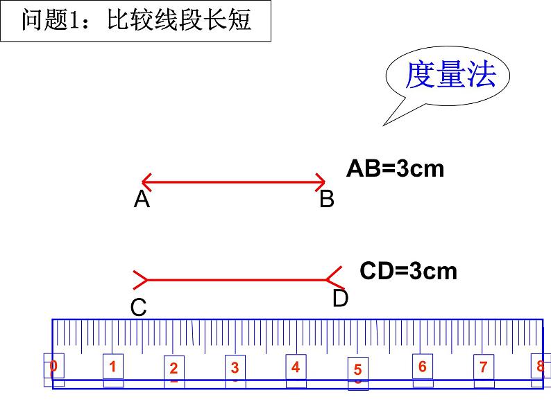 沪科版数学七年级上册 4.3线段的长短比较 课件04