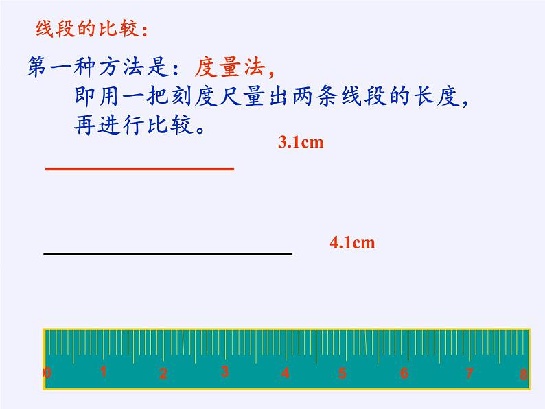 沪科版数学七年级上册 4.3 线段的长短比较(1) 课件第4页