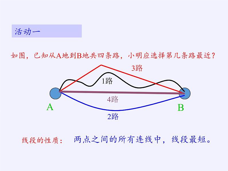 沪科版数学七年级上册 4.3 线段的长短比较(5) 课件第4页