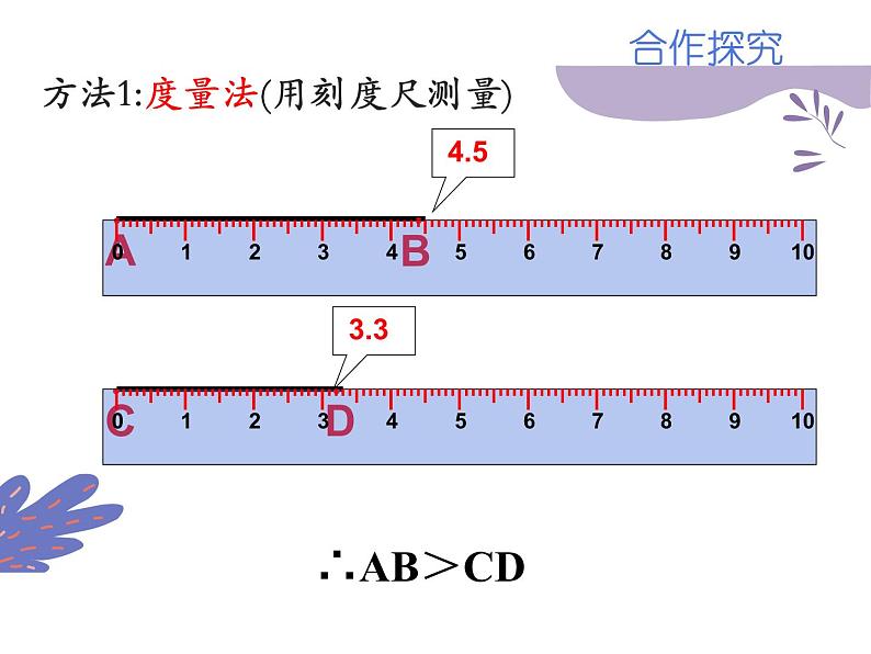 沪科版数学七年级上册 4.3线段长短的比较 课件第6页