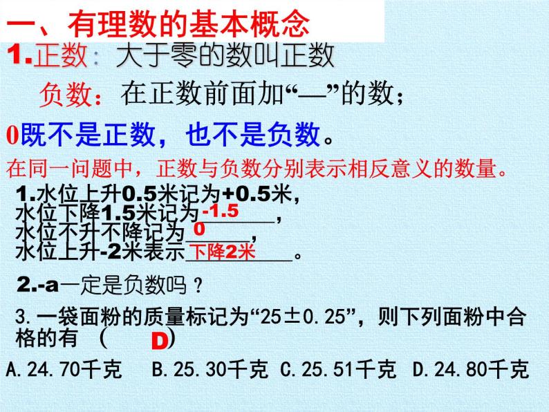 沪科版数学七年级上册 第1章 有理数 复习 课件04