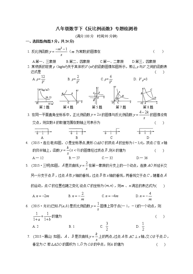 第11章《 反比例函数》专题检测卷及答案（含答案）第1页