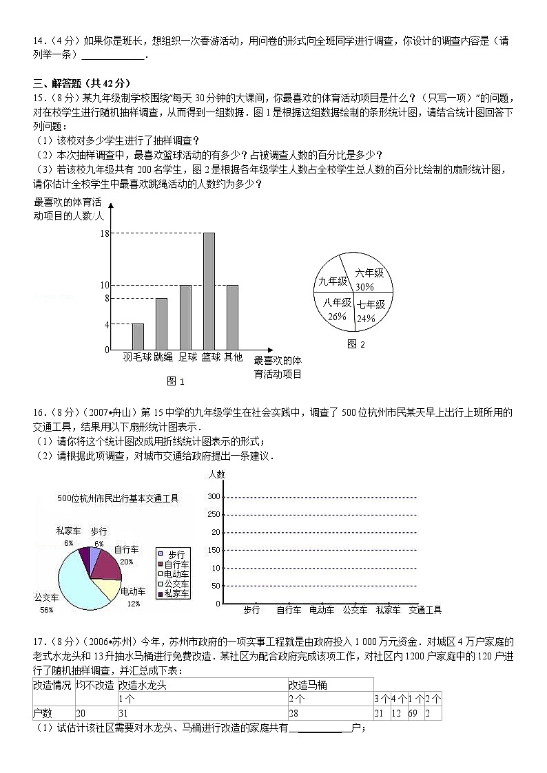 第7章+数据的收集、整理、描述单元测试题（含答案）第3页