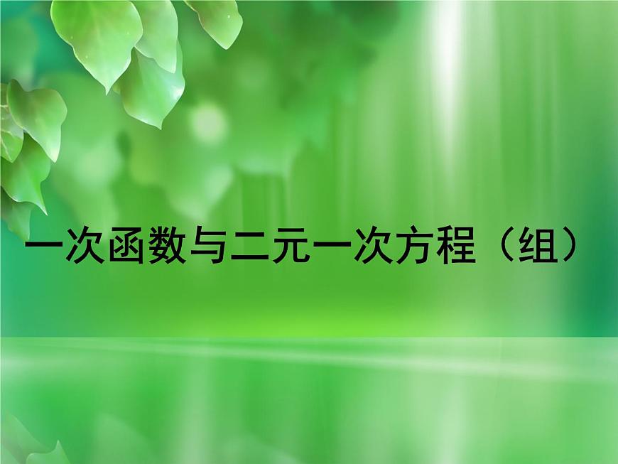 人教版数学八年级下册 19.2 一次函数与二元一次方程组 课件第1页