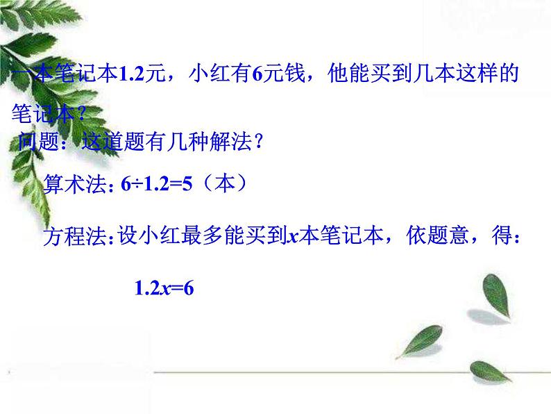 华师大版数学七年级下册第六章 《从实际问题到方程》教学课件03