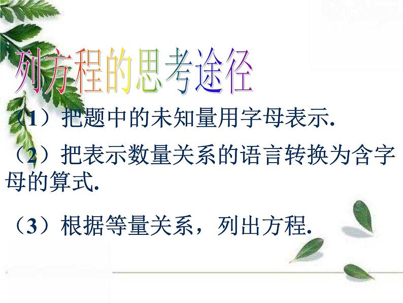 华师大版数学七年级下册第六章 《从实际问题到方程》教学课件05